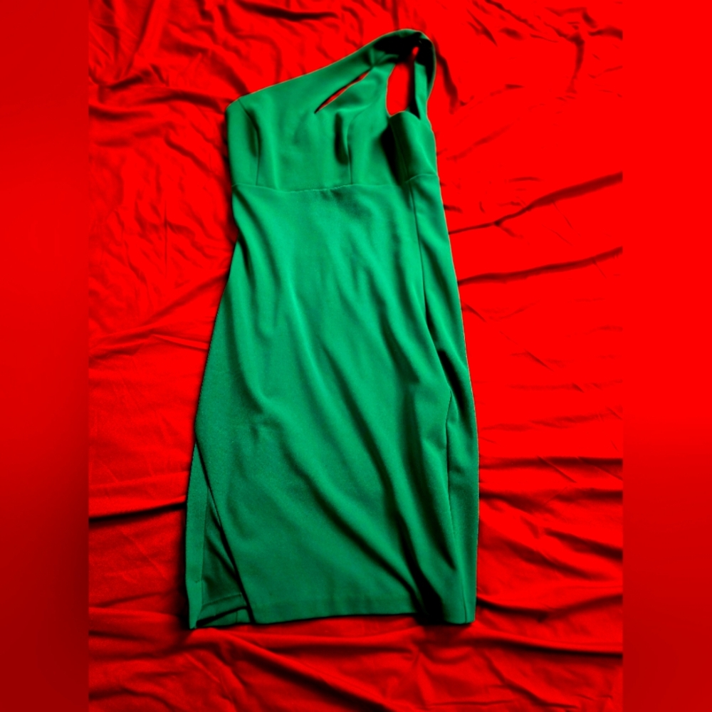 Aqua Green One-Shoulder Sheath Dress